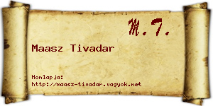 Maasz Tivadar névjegykártya